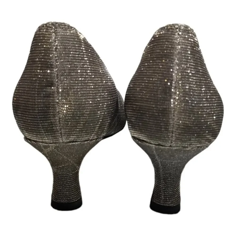 VANELI Heels 8N kitten pumps Astyr Metallic Silver Gold Sparkle Irridescent